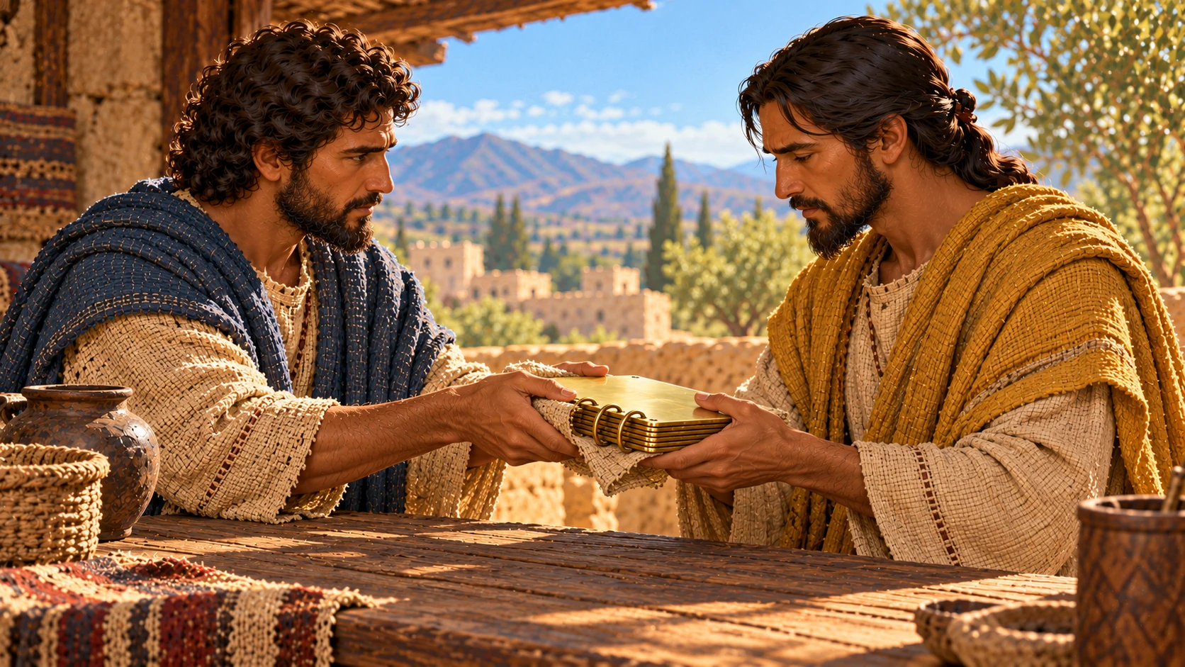 Amaron delivers the record to his adult brother Chemish.