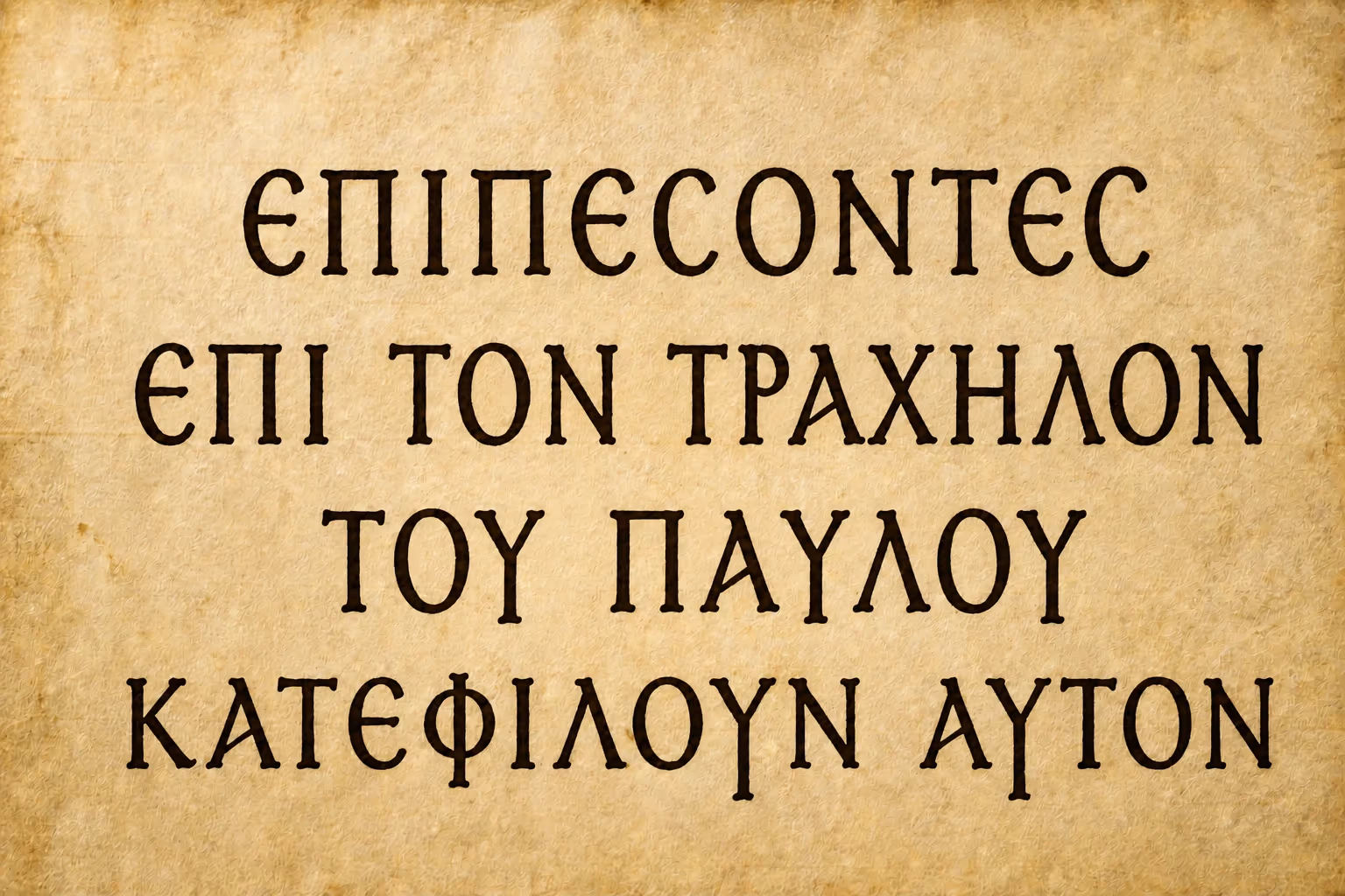 Large, clearly visible Greek source phrase from Acts 20:37