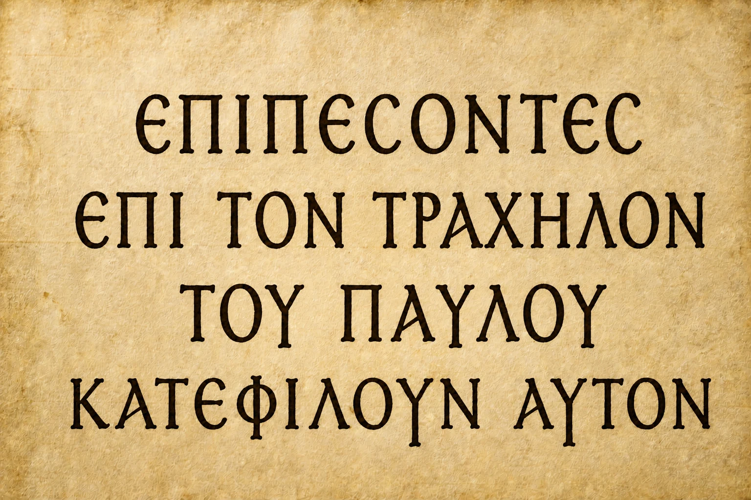 Large, clearly visible Greek source phrase from Acts 20:37